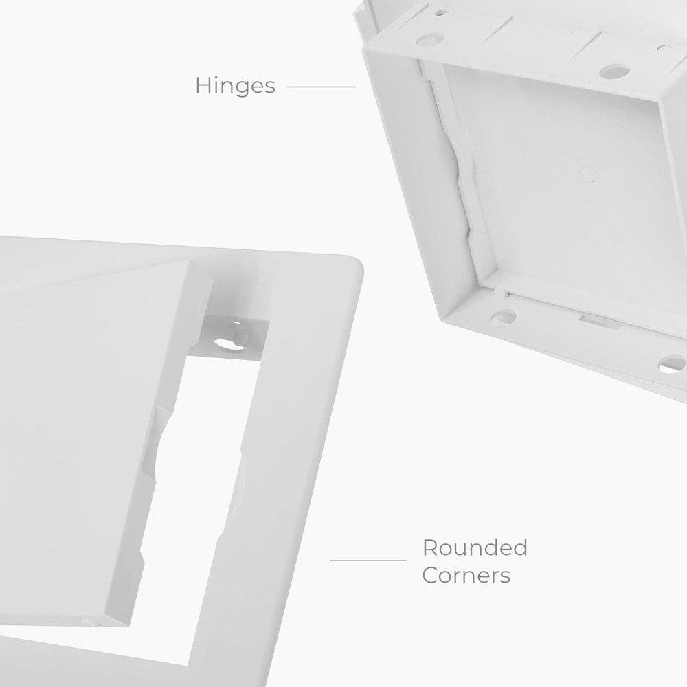 4x4 Inch White Access Panel – ABS Plastic Rectangular Wall & Ceiling Access D...