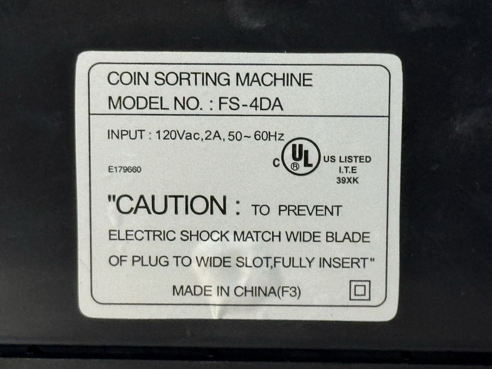 Royal Sovereign Coin Sorter FS-4DA Fast Sort