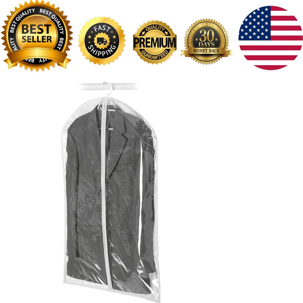 Zippered Hanging Suit Bag - Clear,Gray