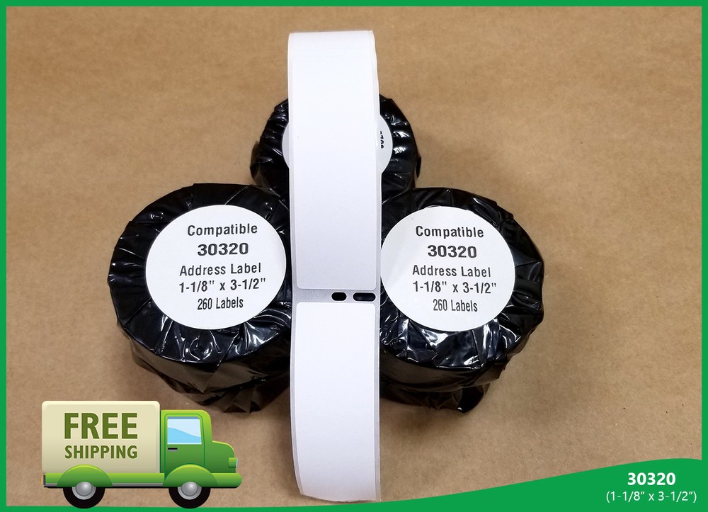 Dymo® Compatible 30320, 20 Rolls White Rectangular Address Labels