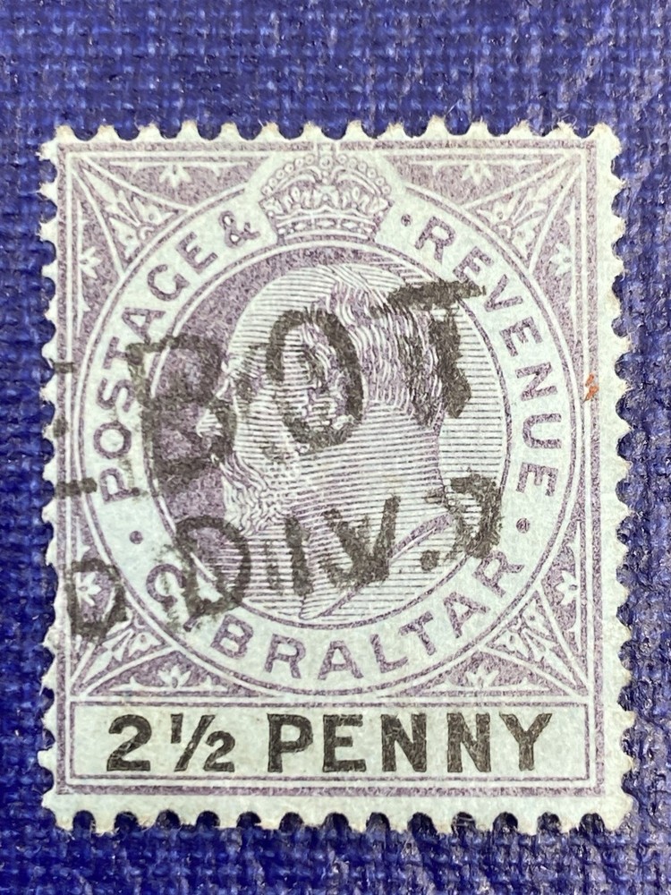 British Gibraltar Stamp Scott# 54 Used, Light Hinge.