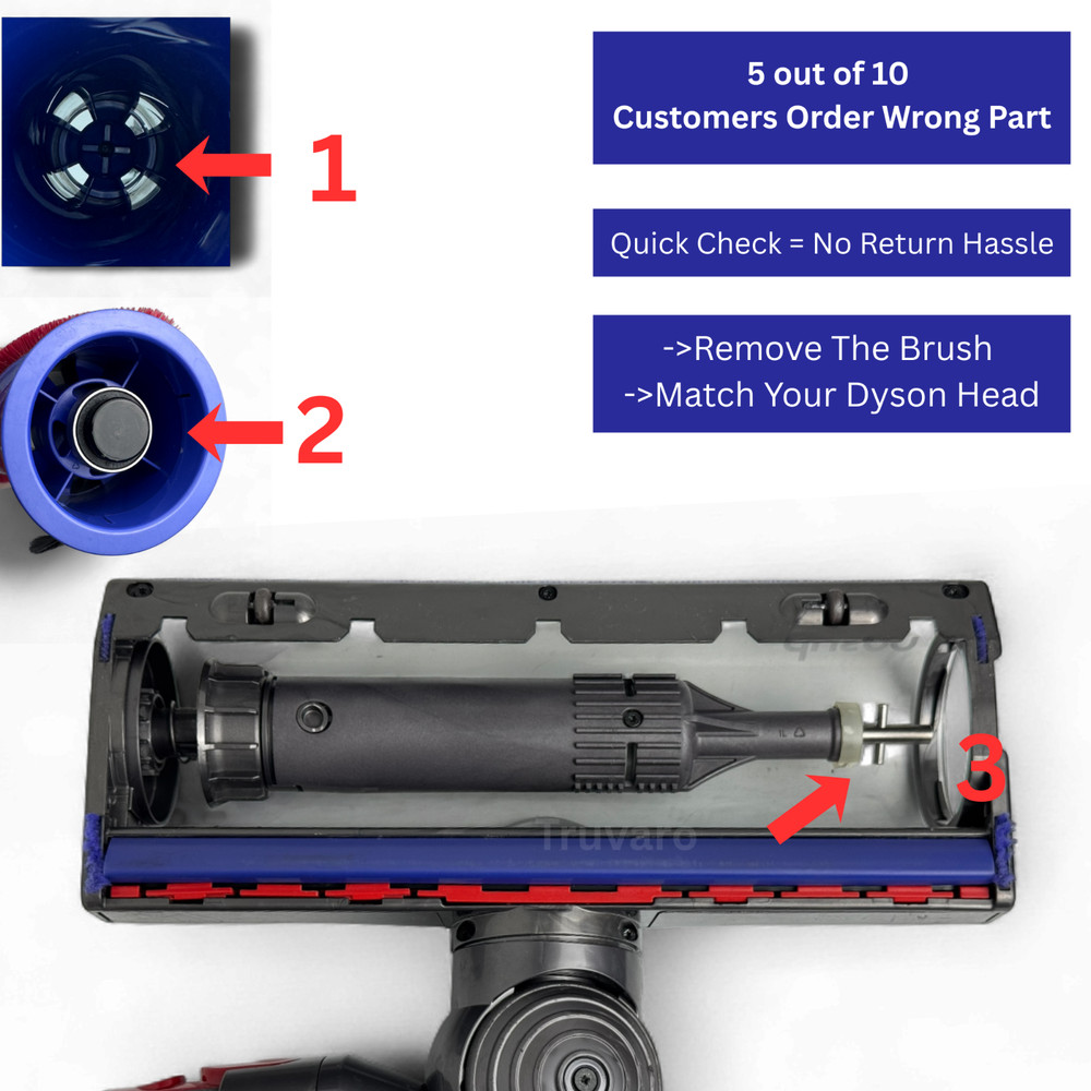 2 Pack Replacement Brush Roll Bar & Plastic Lock For DYSON V8 Animal Absolute