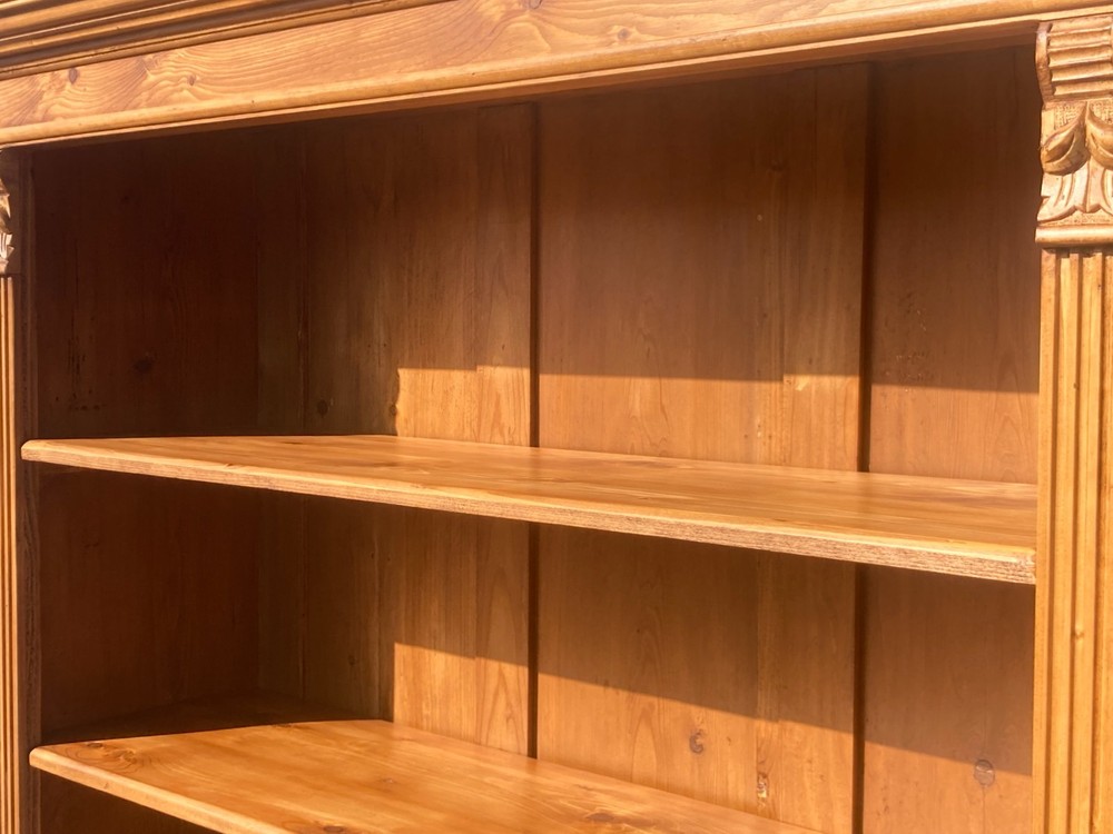 Pine Bookcase with Half Doors from Armoire