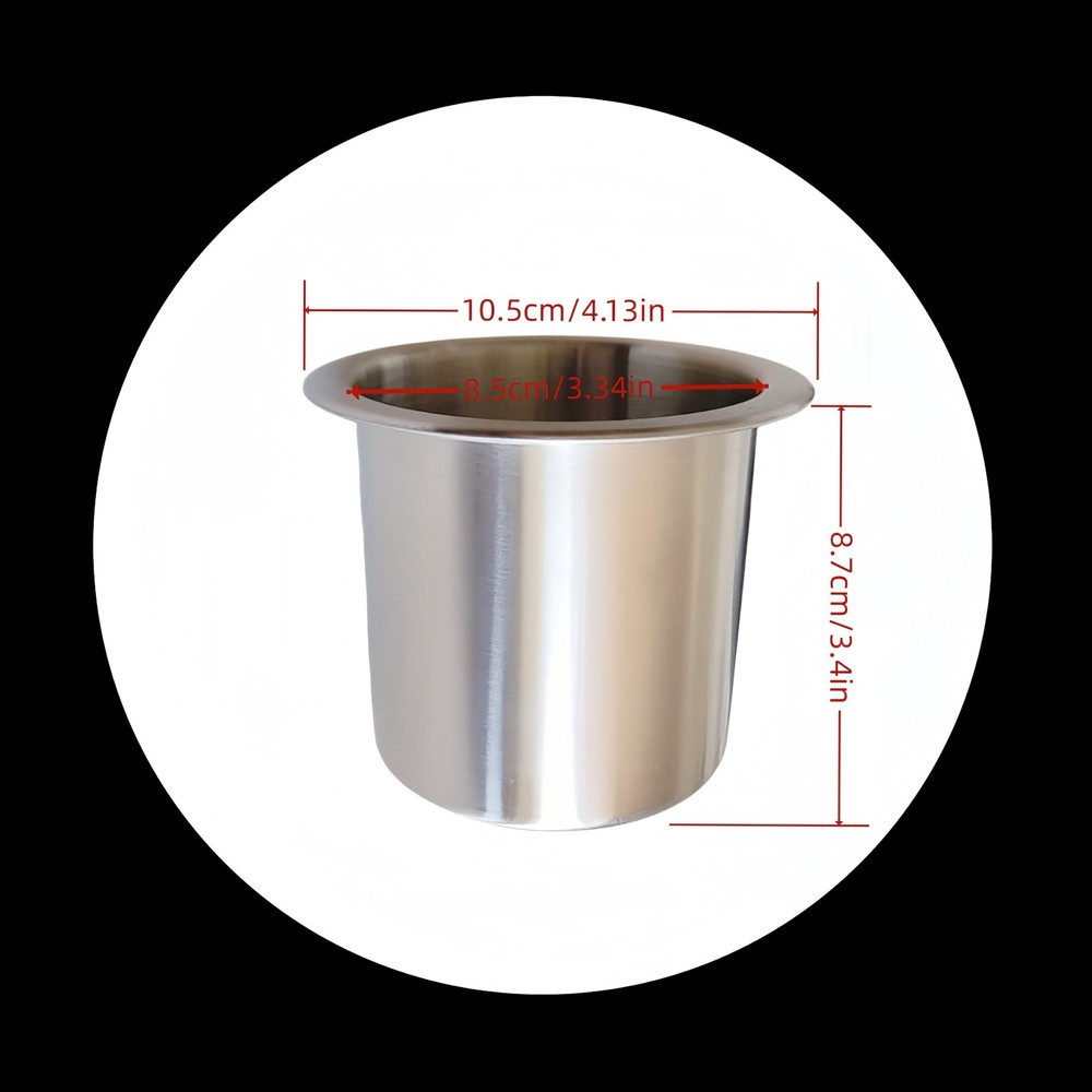 2Pcs Stainless Steel Cup Holder Insert Sofa Recliner silver