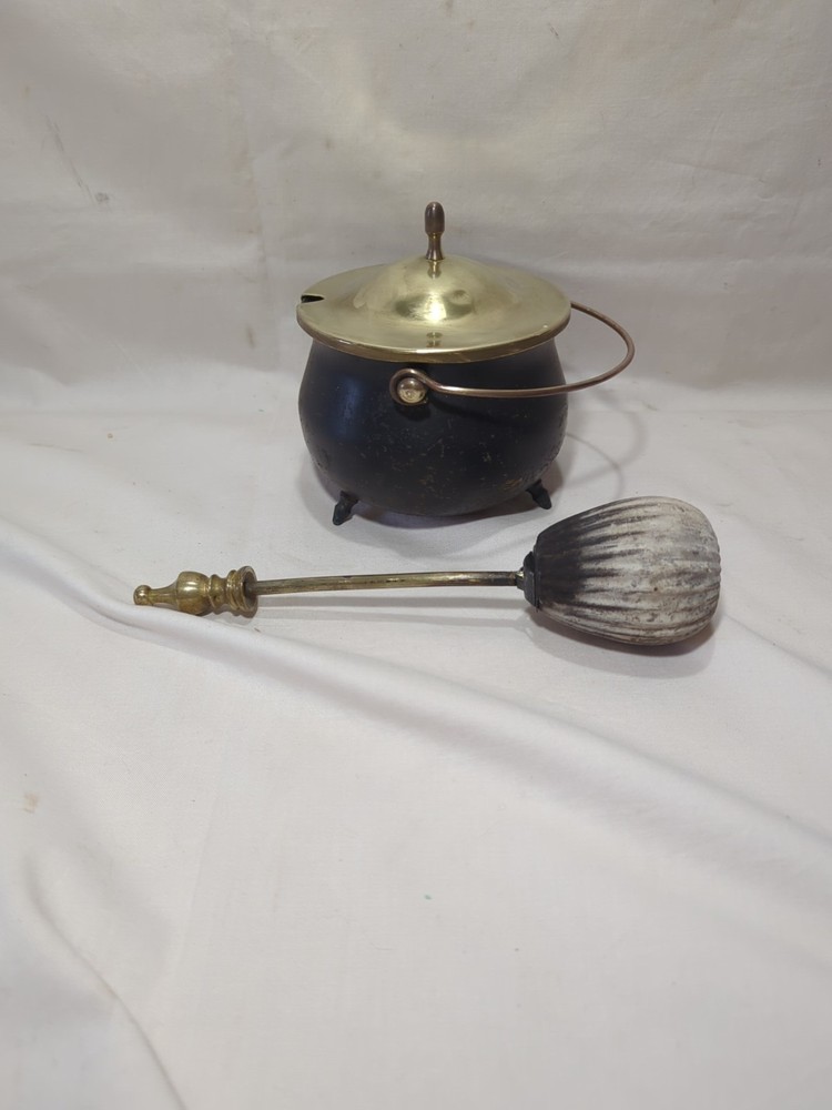 Vintage Fireplace Fire Starter Smudge Pot Brass 3 Leg