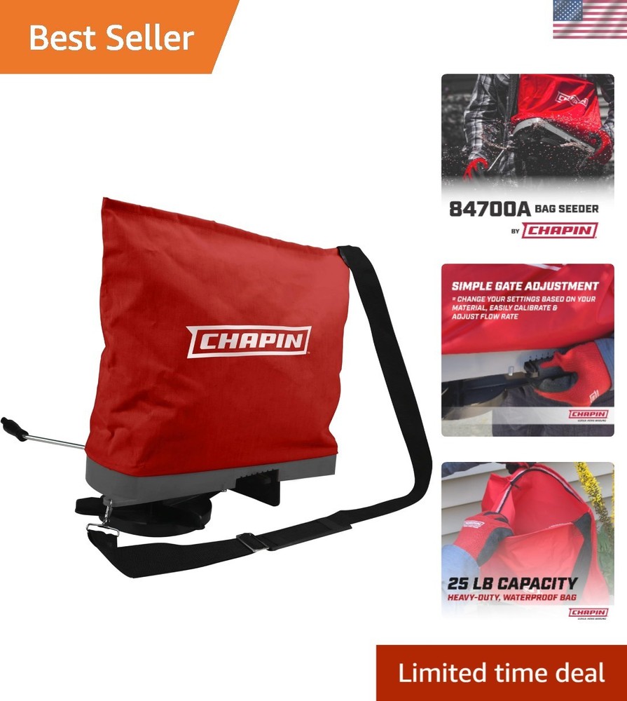 Chapin 25-Pound Handheld Seed Spreader - Waterproof Canvas with Adjustable Strap