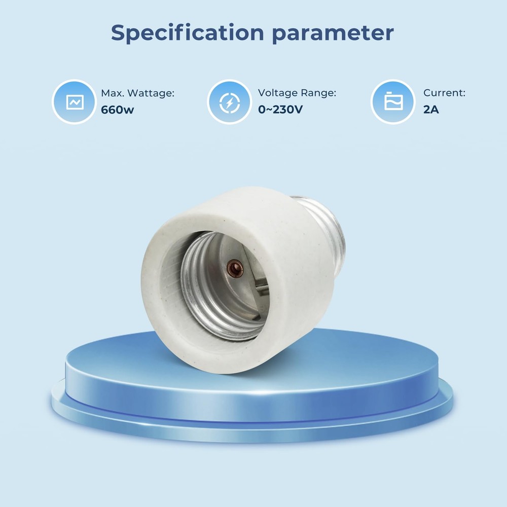 3 Pack Medium Screw Base To Medium Base Light Bulb Socket Porcelain Extender E26