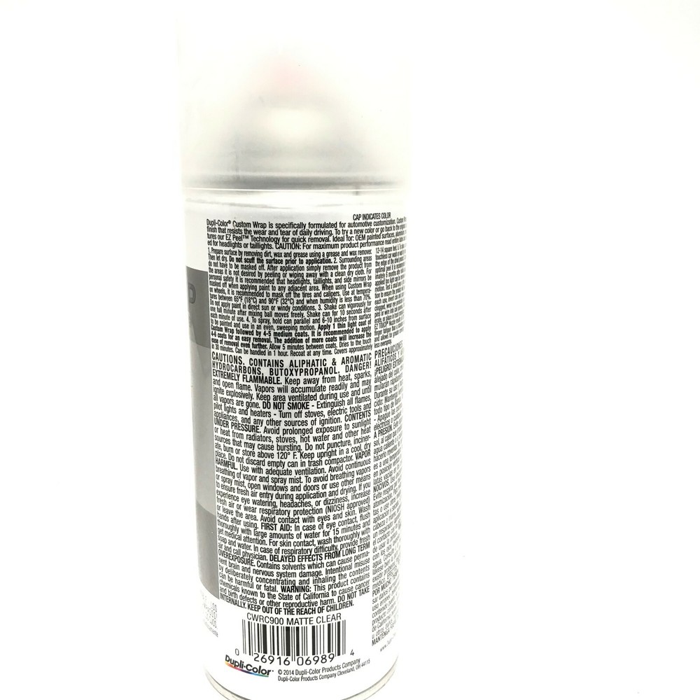 Duplicolor CWRC900-6 PACK MATTE CLEAR CustomWrap - EZ Peel Technology - 11oz