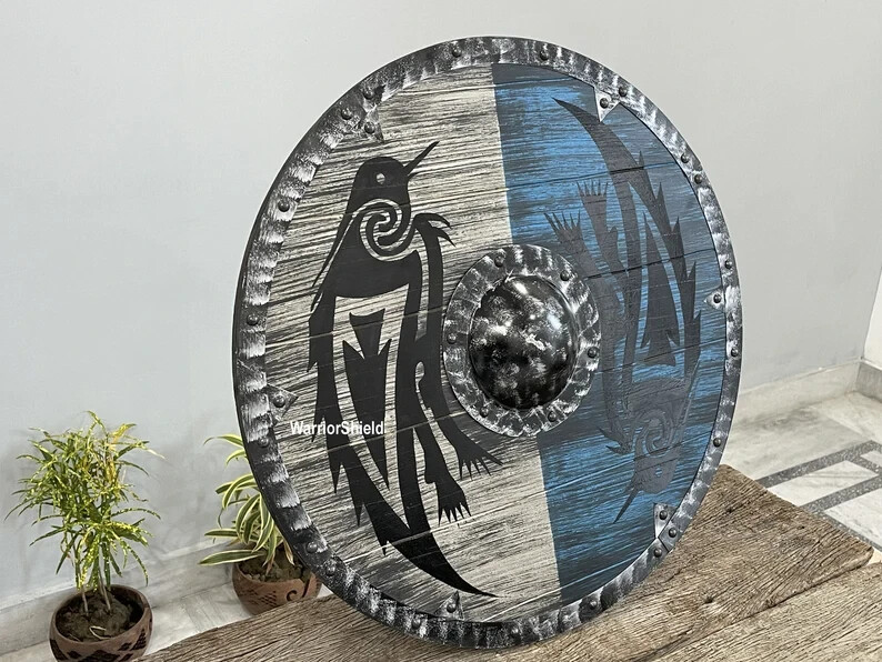 Wooden Shield Crow Designer Shield Medieval Warrior Shield