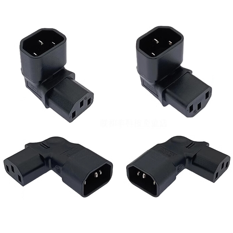 IEC320 C14 To C13 Power Adapter Plug/Socket 90 Degree for TV Computer Printer