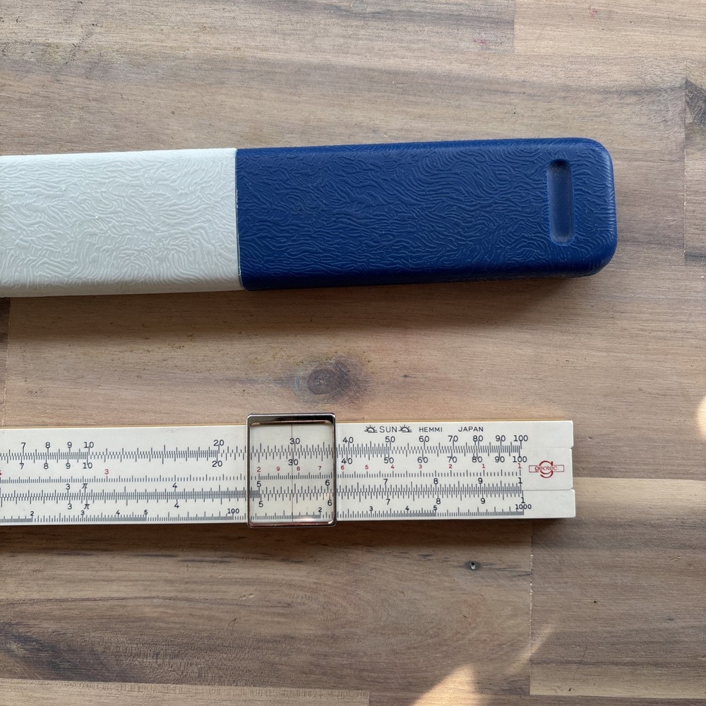 Slide Rule Geotec Sun Hemmi 341 3526 Math Engineering Tool Plastic Travel Case
