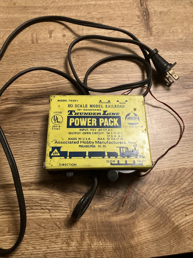 AHM Model 70203 Thunder Line Power Pack Transformer HO Scale Model Train Tested