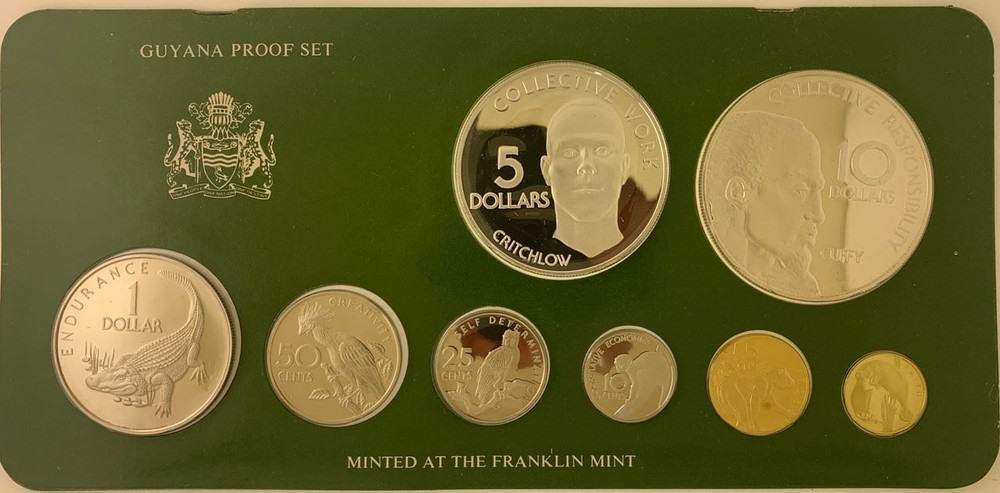 1978 Guyana SILVER Proof Coin Set - 1.87 oz. SILVER