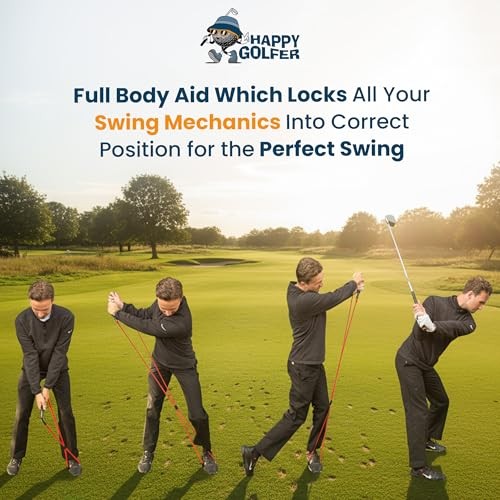 Golf Swing & Grip Trainer | Resistance Band Training Aid for Swing Path, Grip