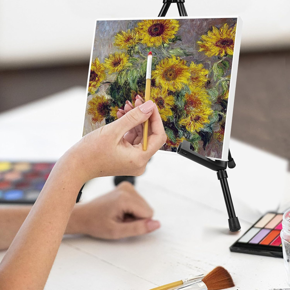 3 Pack 14'' Tabletop Easels, Black Steel Table Top Easels for Display, Adjust...