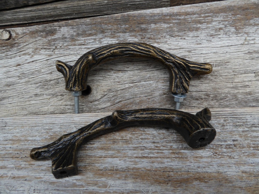 Tree Branch Twig Bronze Metal HANDLE Drawer Pull ~ Rustic Nature Garden Cottage