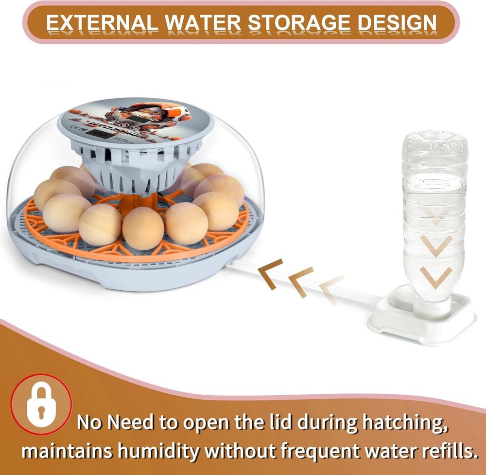 Smart Chicken Egg Incubator with Automatic Turner