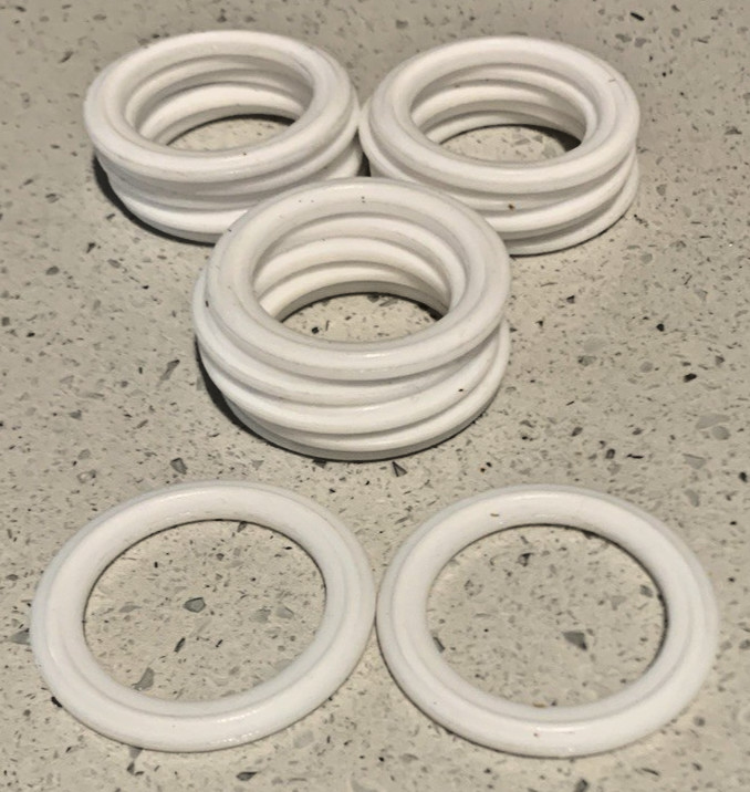 (17) New Tri-Clover 1 1/2" White PTFE Teflon Sanitary Gaskets