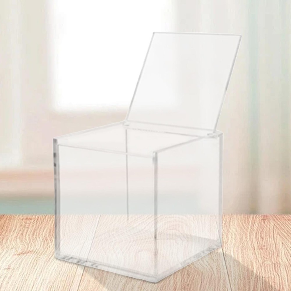Clear Storage Box Desktop Storage with Lid Showcase