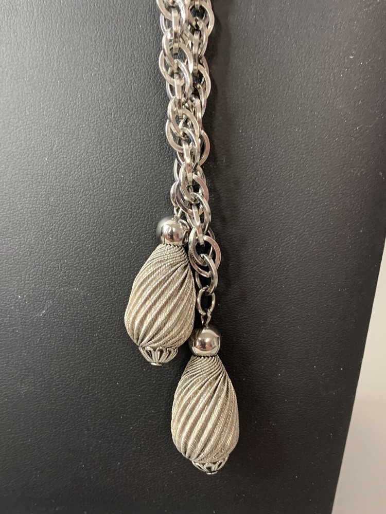 Silver Tone Tassel Necklace