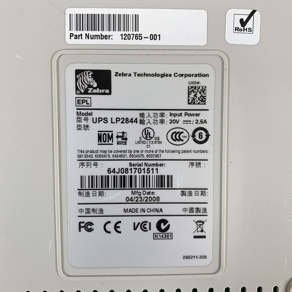 Zebra LP2844 UPS Direct Thermal Shipping Label Printer USB Serial Parallel
