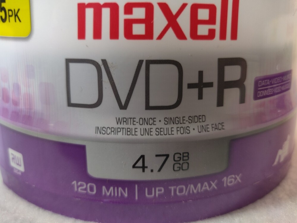 75 Maxell DVD-R and DVD+R Discs - NEW
