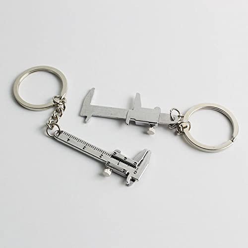 4pcs Mini Key Chain Tool Vernier Caliper Key Chain Portable Ruler Model Mini