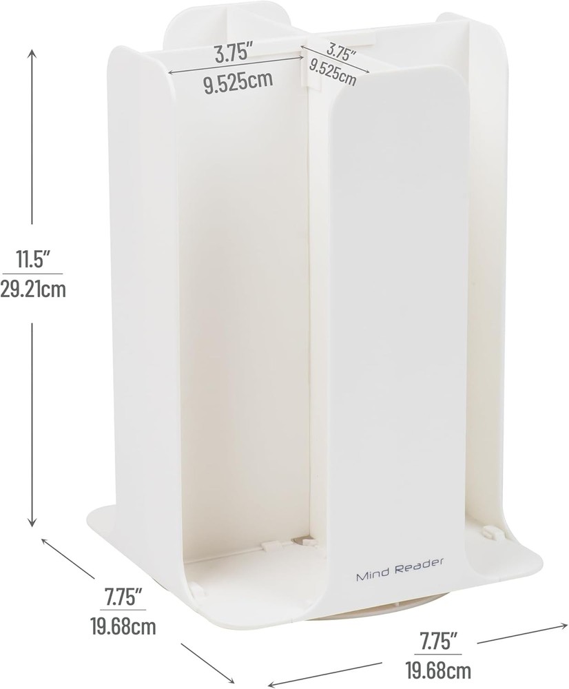 Cup and Lid Carousel Countertop Organizer White