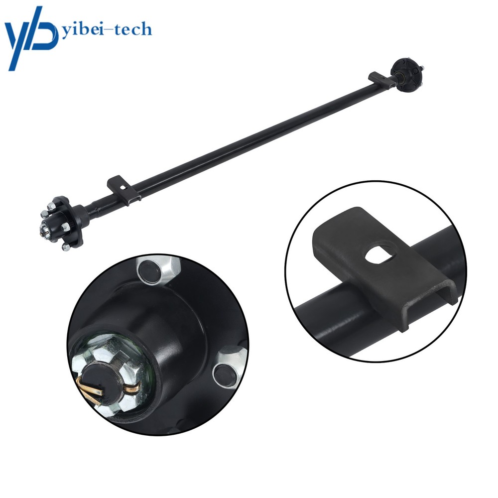 2000lbs Trailer Axle 5 lug-4.5" 61" Hub Face 46" Spring Center with U Bolt Kit