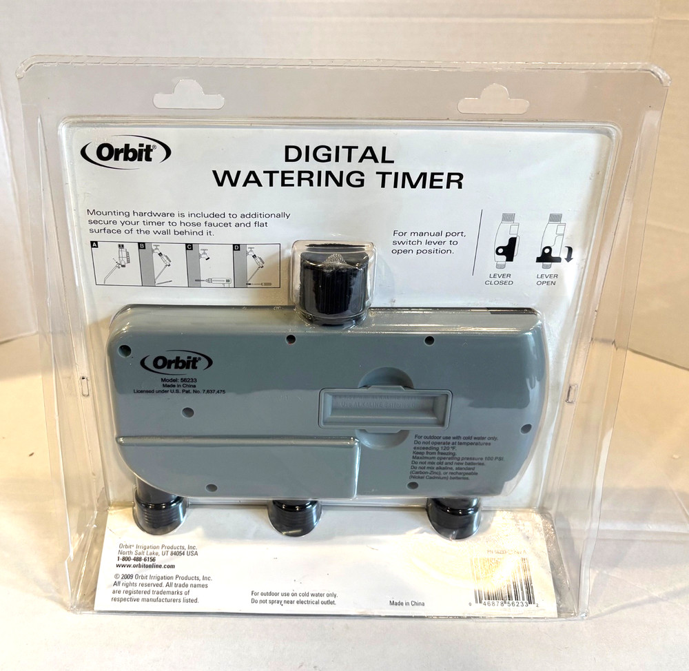 Orbit Digital 3 Outlet 2 Programmable Eco-Series Watering Timer Model 56233 NEW