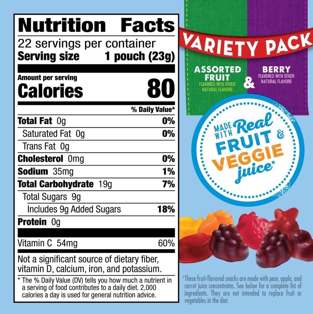 Mott’s Berry & Assorted Fruit Flavored Snacks – Value Pack, 22 Count, 17.6 oz