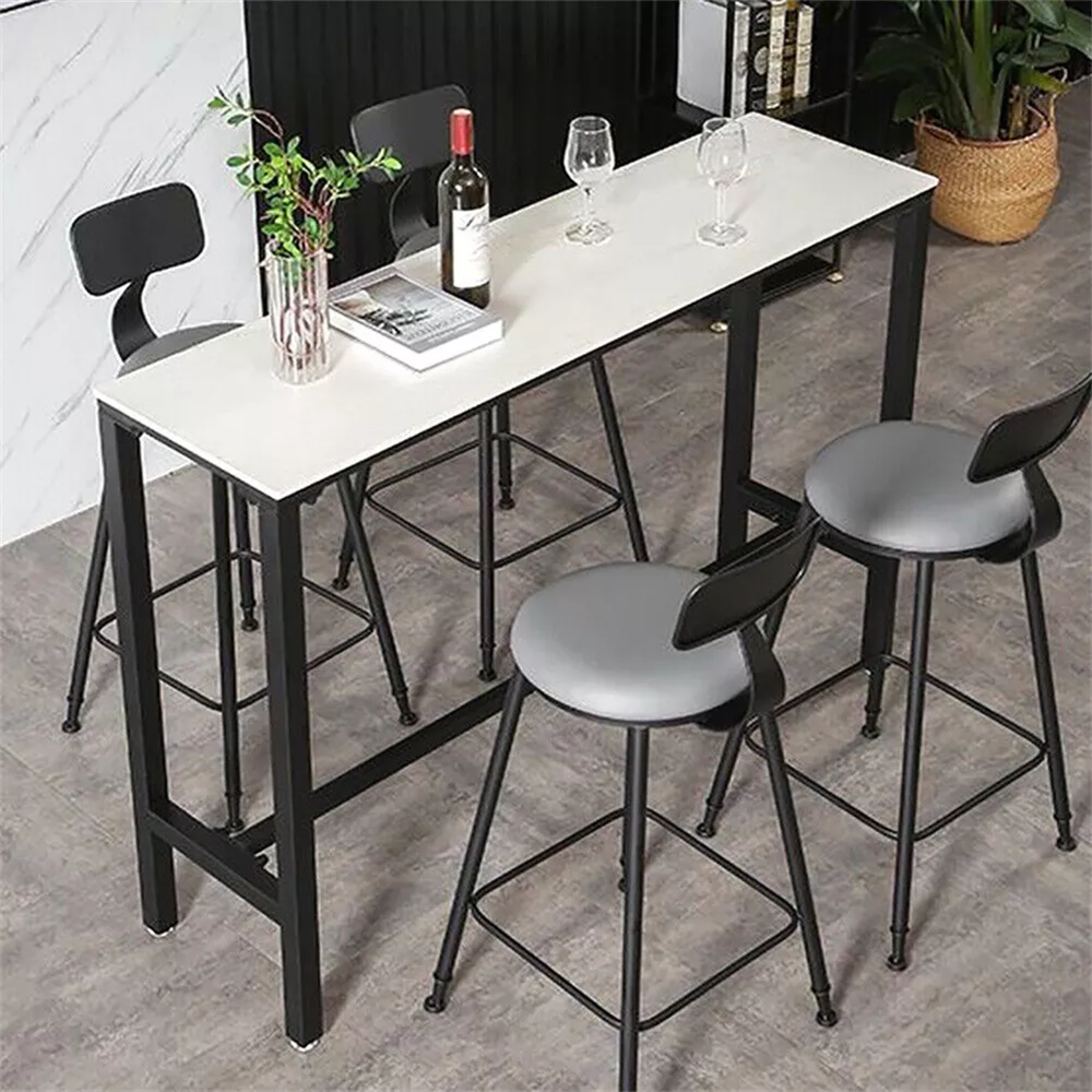 Heavy Duty Marble Bar Table Antirust Dining Console Table for Coffee Workstation