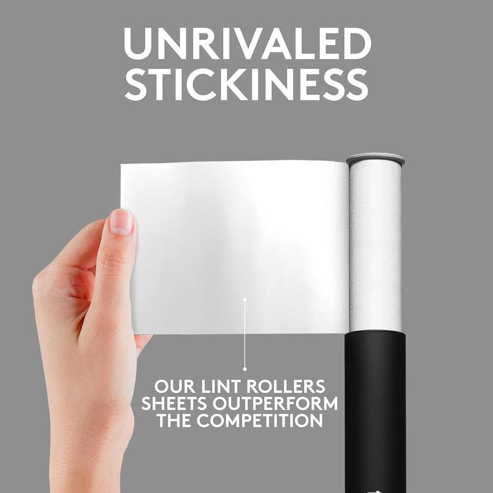Classic Black Retractable Mini Lint Roller with 30 Extra Sticky Sheets, Small...