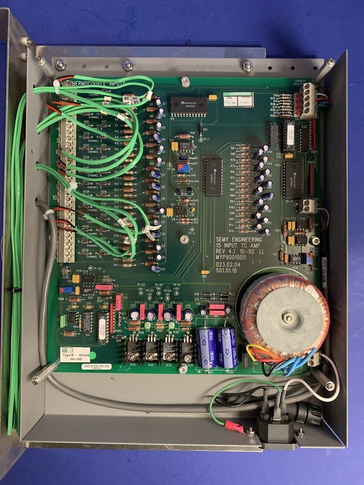 SEMY ENGINEERING MYP9001005 T/C Amplifier, 15 Input Type R, Used