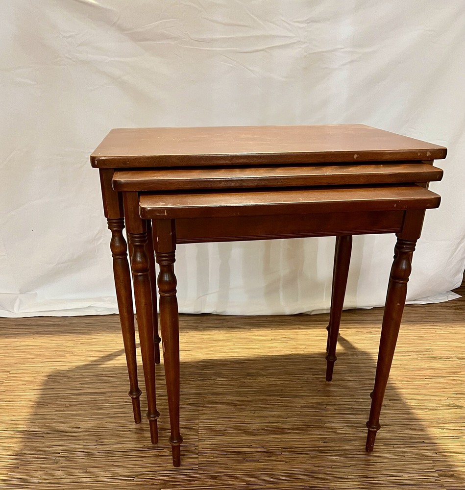 Vintage Mid Century Baumritter - Set of 3 - Solid Maple Nesting Tables 1960