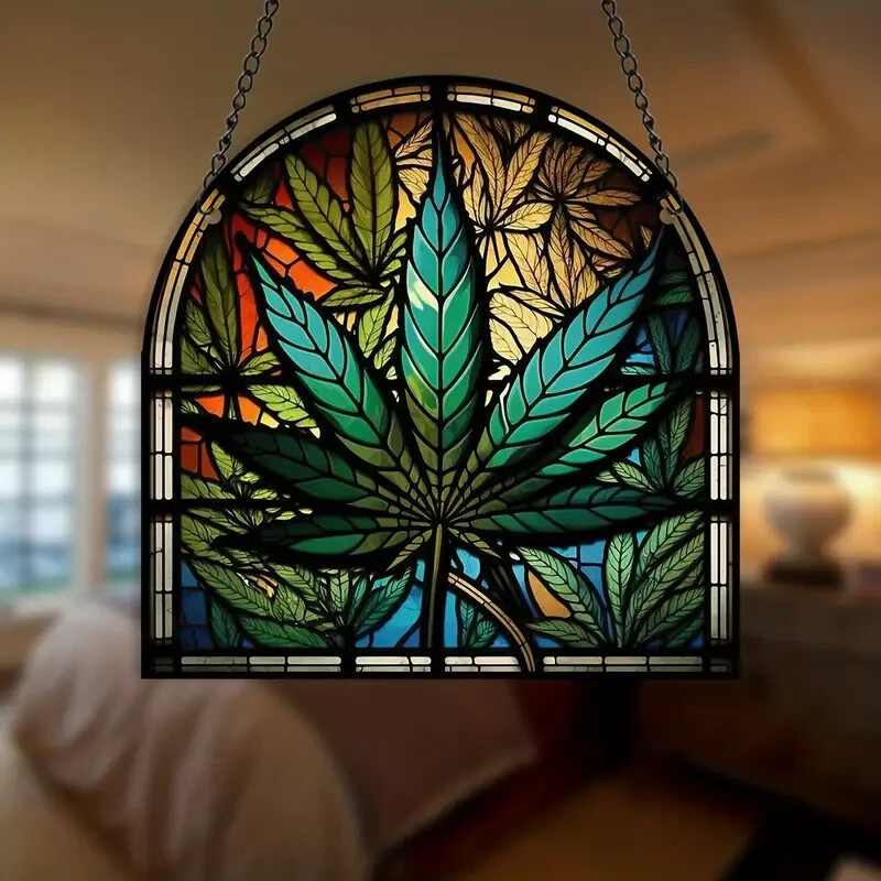 Unique Cannabis Leaf Suncatcher Window Hangings