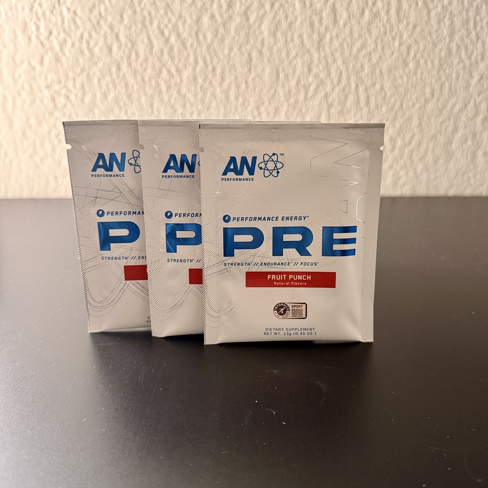 AN Performance Zero Caffeine Fruit Punch Pre-Workout Powder (3 pack)