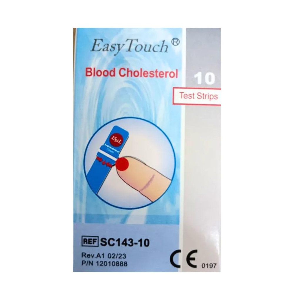 EasyTouch Test Strips For Blood Cholesterol Level Check 1 Box (10 strips)