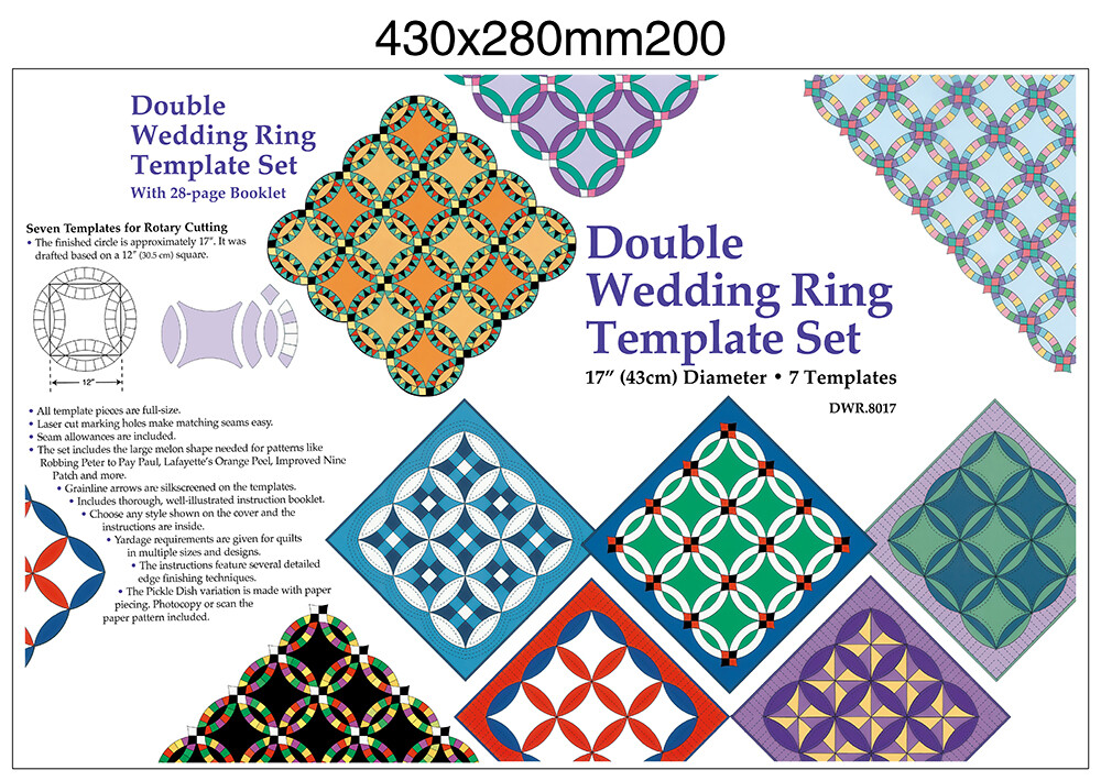Acrylic Double Wedding Ring Template Sewing Template