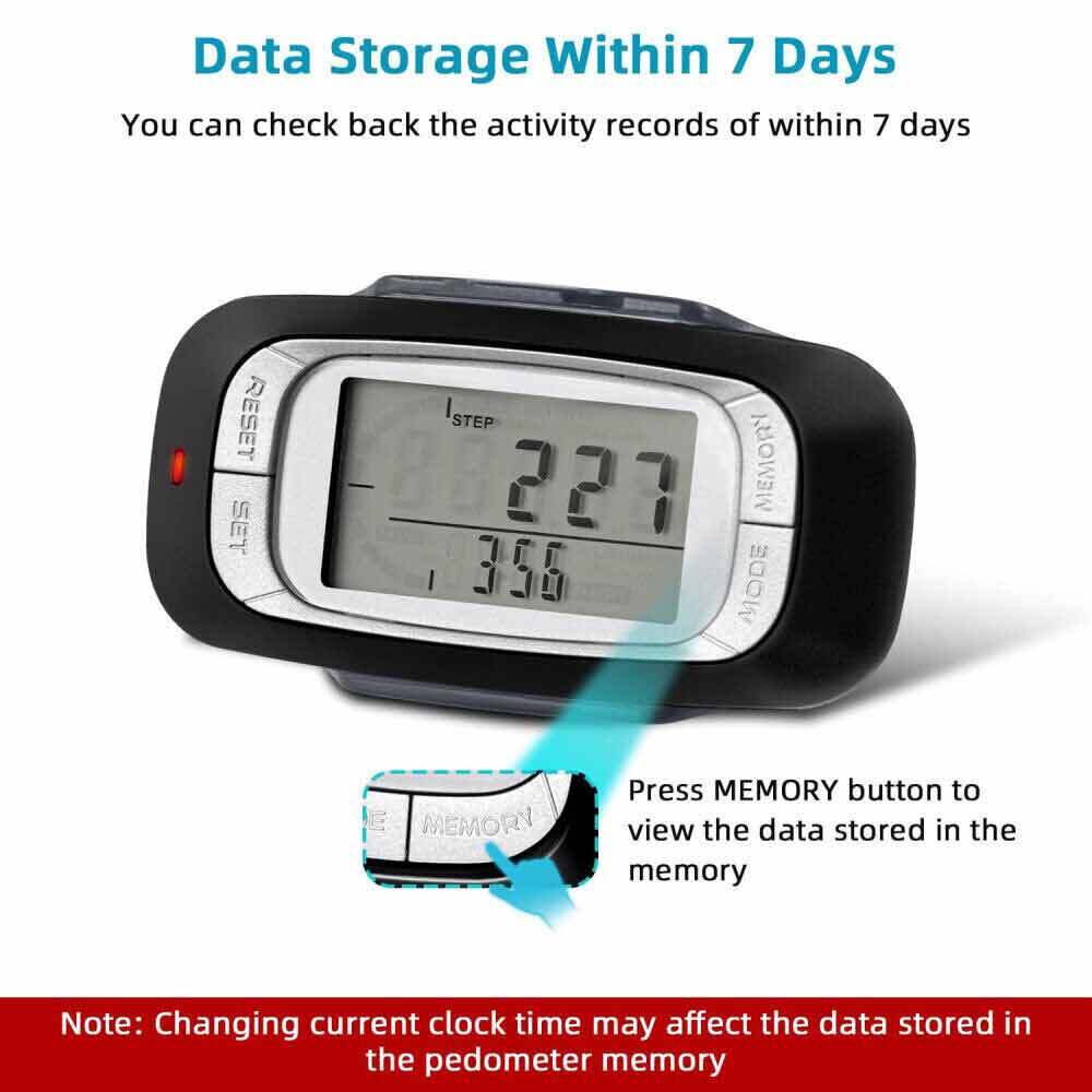 3D Sensor LCD Pedometer Step Walking Distance Calorie Counter Jogging Running
