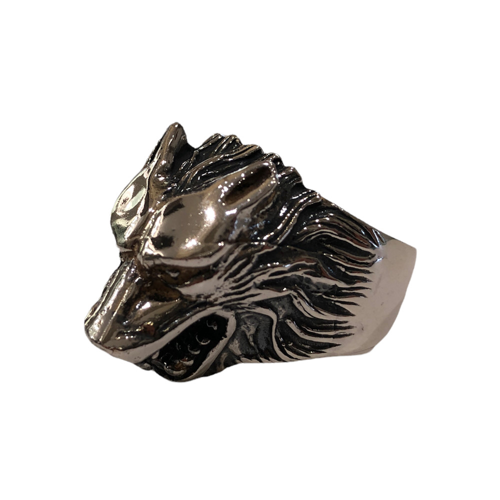 925% Silver Wolf Head Ring