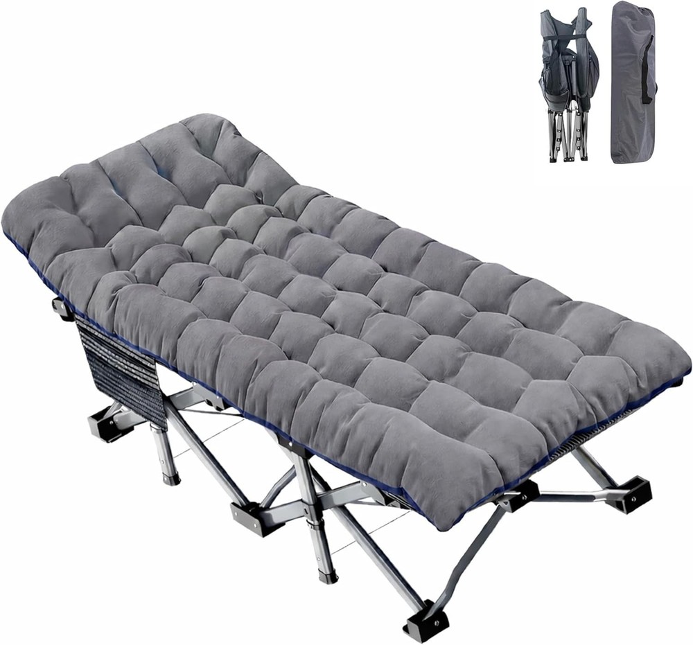Camping Cot for Adults, Oversized 78"x32" with Heavy Duty Frame and Mesh Surface