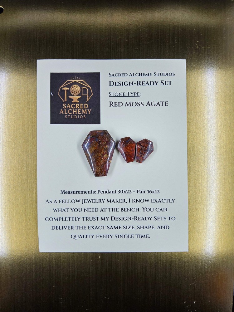 Coffin Shape - Red Moss Agate - Design-Ready Set