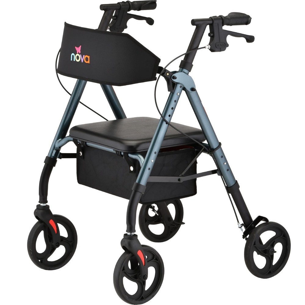 NOVA Star 8 OS Rollator Walker with Perfect Fit Size System, Lightweight &