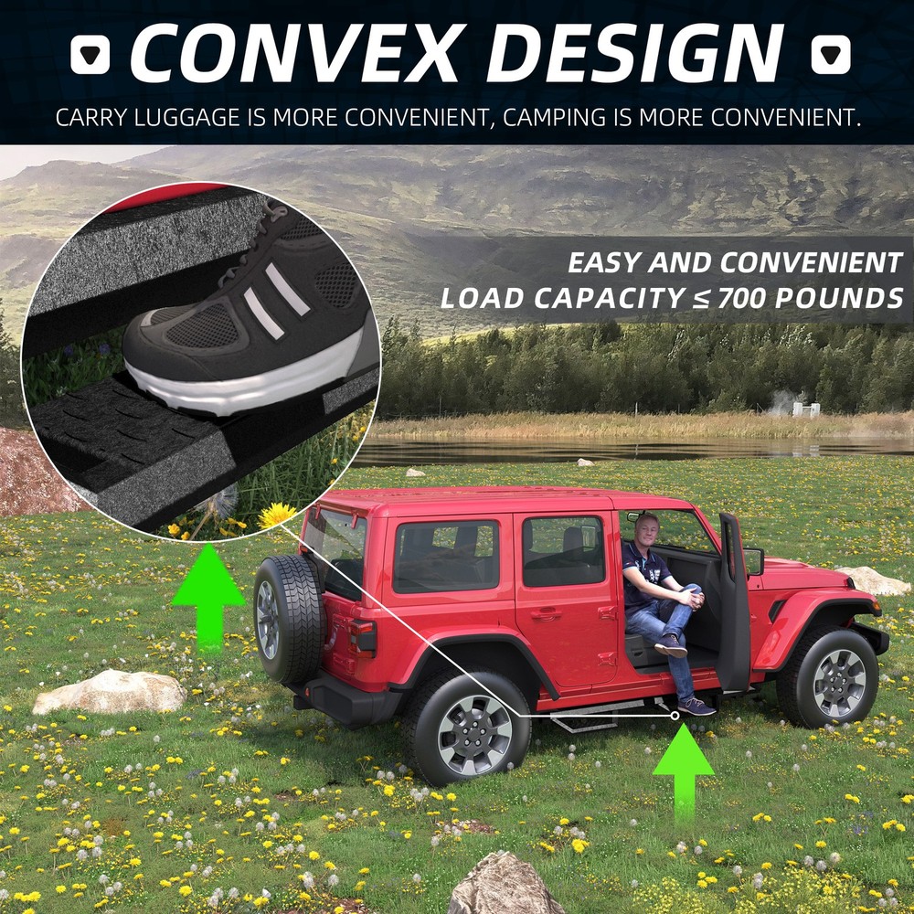 Running Boards Side Steps For 18-26 Wrangler JL (Include 4XE Model) Two Stairs