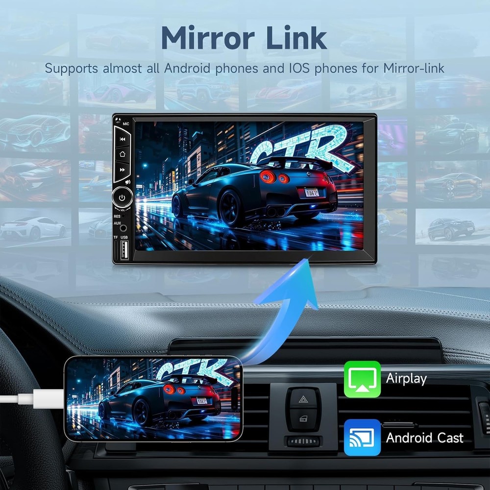 Advanced 7-Inch Touchscreen Car Stereo with AUX Input & Remote Control Features