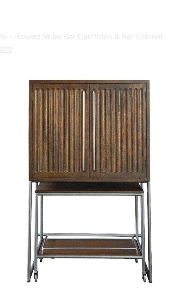 Howard Miller Samuelson Wine Bar cabinet With Cart NEW Open Box Medium Brown