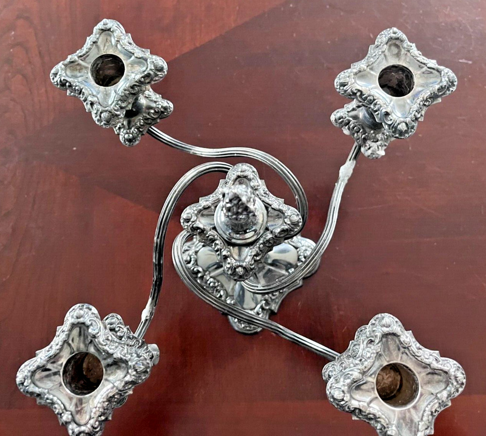 Antique Adelphi Silverplate 5 Candle Candelabra