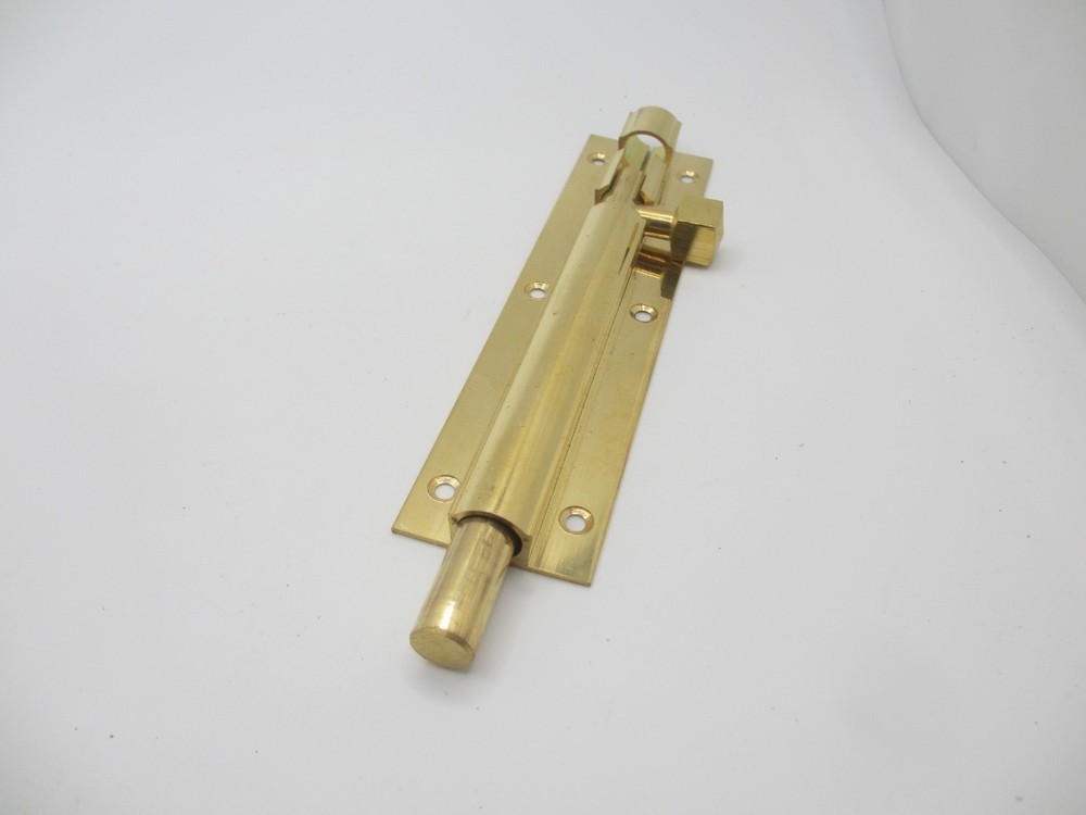 Large Brass Door Lock Sliding Bolt Old Keep Bathroom WC 7"