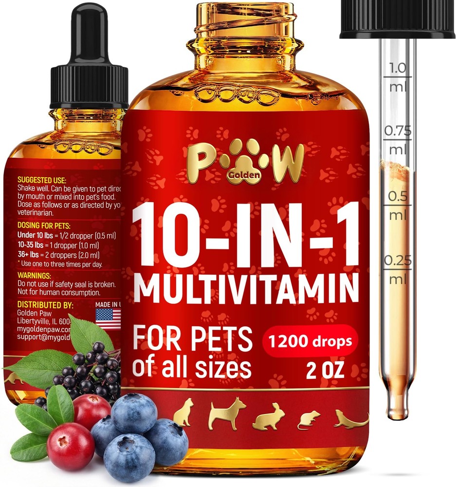 Liquid Multivitamin for Dogs with Glucosamine – Help Medium, Golden